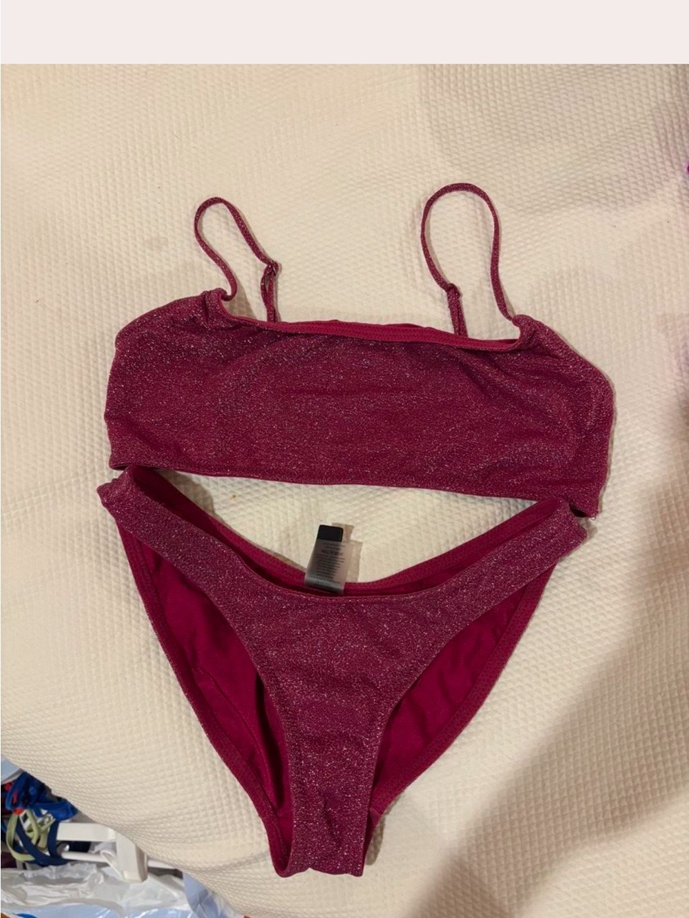 triangl swimwear Metallic Fuchsia Bikini Top